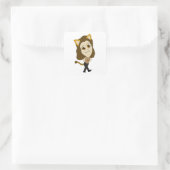 Chibi-Mädchen Quadratischer Aufkleber (Tasche)