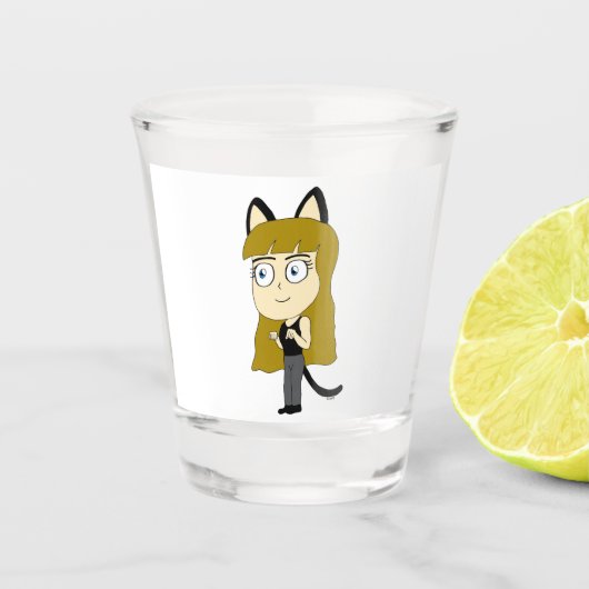 Chibi-Mädchen Schnapsglas (Vorderseite)