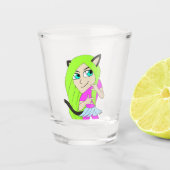 Chibi-Mädchen Schnapsglas (Vorderseite)