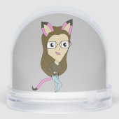 Chibi-Mädchen Schneekugeln (Rückseite)