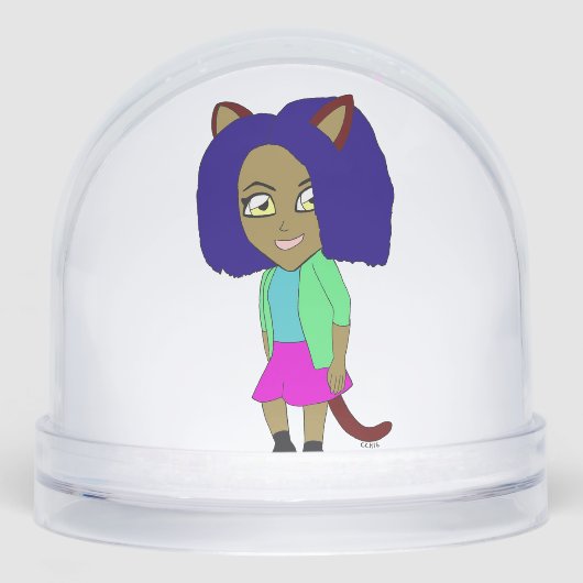 Chibi-Mädchen Schneekugeln (Vorderseite)