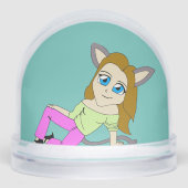 Chibi-Mädchen Schneekugeln (Vorderseite)