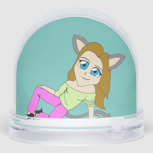 Chibi-Mädchen Schneekugeln (Rückseite)