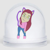 Chibi-Mädchen Schneekugeln (Vorderseite)