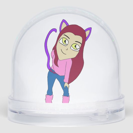 Chibi-Mädchen Schneekugeln (Rückseite)