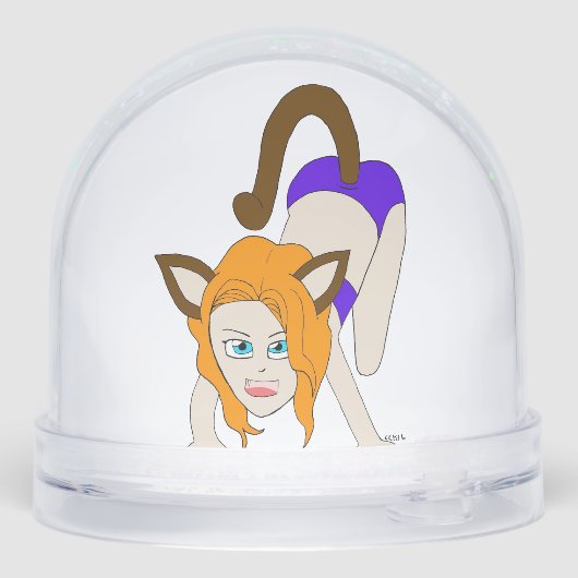 Chibi-Mädchen Schneekugeln (Rückseite)