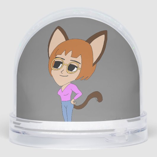 Chibi-Mädchen Schneekugeln (Rückseite)