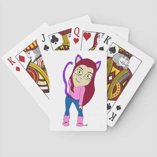 Chibi-Mädchen Spielkarten (Rückseite)