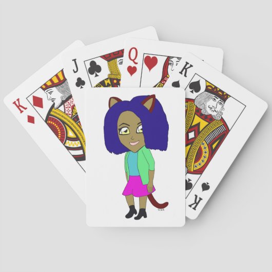 Chibi-Mädchen Spielkarten (Rückseite)