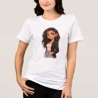 Chibi-Mädchen T-Shirt – Hauptcharakter Energie Ani Tri-Blend Shirt