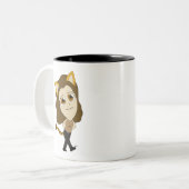 Chibi-Mädchen Zweifarbige Tasse (Vorderseite Links)