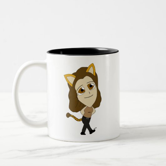 Chibi-Mädchen Zweifarbige Tasse (Links)