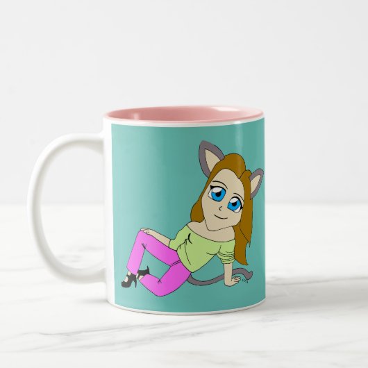 Chibi-Mädchen Zweifarbige Tasse (Links)