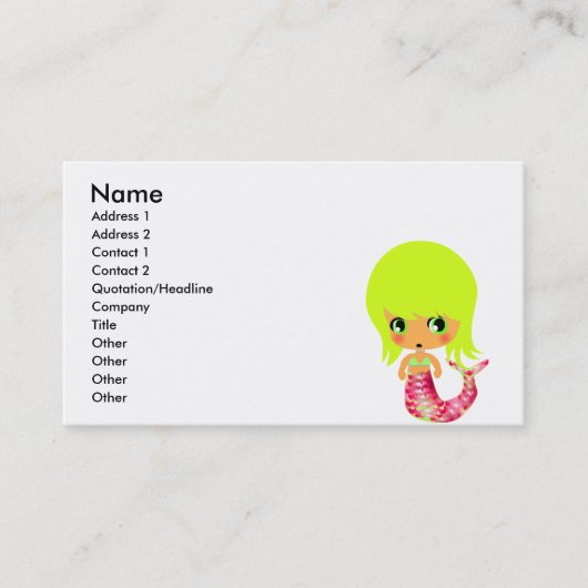 Chibi magischer Meerjungfrau 3 Visitenkarte (Vorderseite)