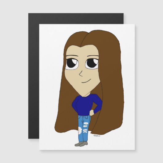 Chibi-Magnet Magnetkarte (Vorne/Hinten)