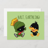 Chibi MARVIN THE MARTIAN™ & DAFFY DUCK™ Postkarte (Vorne/Hinten)