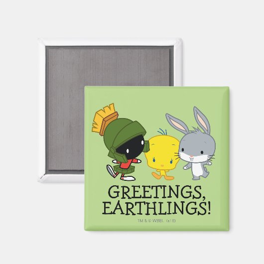 Chibi MARVIN THE MARTIAN™, TWEETY™ & BUGS BUNNY™ Magnet (Vorderseite/Rückseite)
