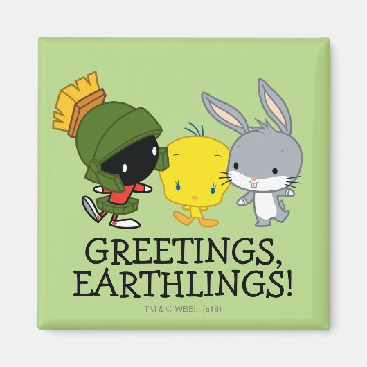 Chibi MARVIN THE MARTIAN™, TWEETY™ & BUGS BUNNY™ Magnet (Vorne)