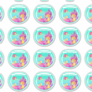 Chibi Meerjungfrauen (Blatt) umreißen Aufkleber