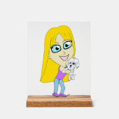 Chibi mit einem Jungtier Acrylschild (Vorderseite)