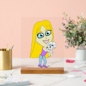 Chibi mit einem Jungtier Acrylschild (Hochzeit)