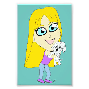 Chibi mit einem Jungtier Fotodruck