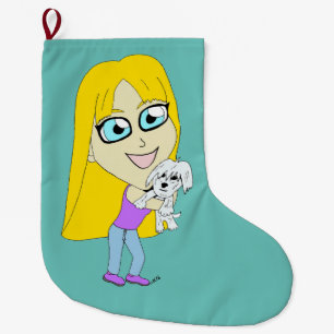 Chibi mit einem Jungtier Großer Weihnachtsstrumpf