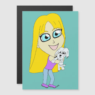 Chibi mit einem Jungtier Magnetkarte