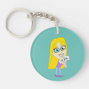 Chibi mit einem Jungtier Schlüsselanhänger