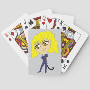 Chibi mit einem katzenähnlichen Schwanz Spielkarten