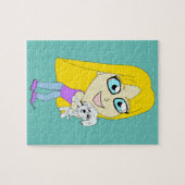 Chibi mit einem Welpen Puzzle (Horizontal)
