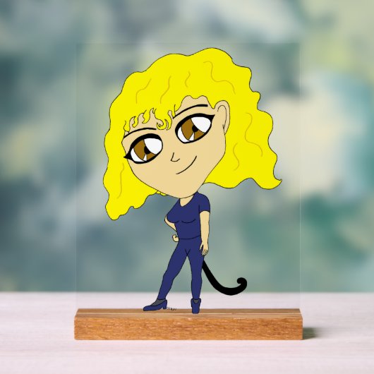 Chibi mit einer Katze wie Schwanz Acrylschild (Neutral)