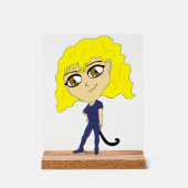 Chibi mit einer Katze wie Schwanz Acrylschild (Vorderseite)