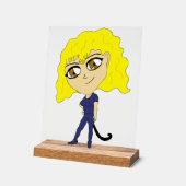 Chibi mit einer Katze wie Schwanz Acrylschild (Winkel)