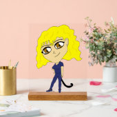 Chibi mit einer Katze wie Schwanz Acrylschild (Hochzeit)