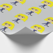 Chibi mit einer Katze wie Schwanz Geschenkpapier (Ecke)