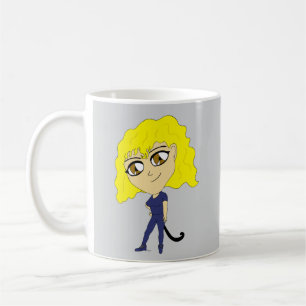 Chibi mit einer Katze wie Schwanz Kaffeetasse