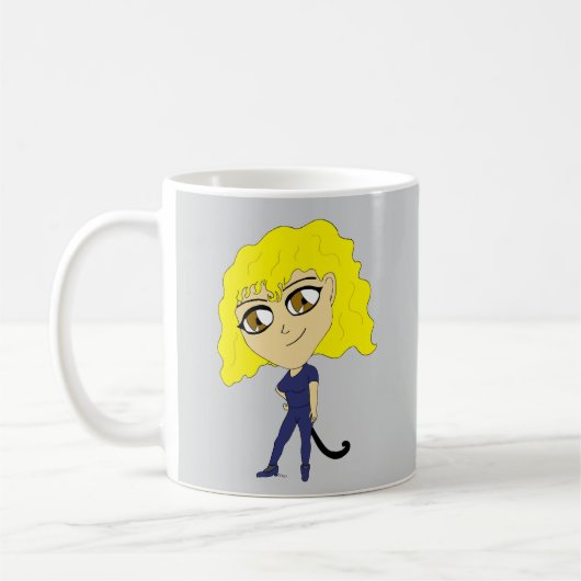 Chibi mit einer Katze wie Schwanz Kaffeetasse (Links)