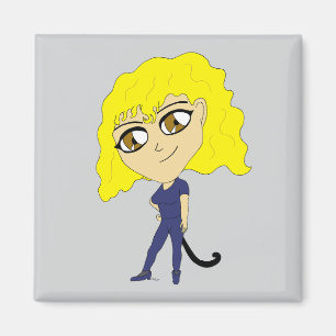Chibi mit einer Katze wie Schwanz Magnet