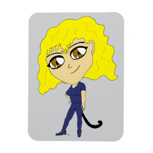 Chibi mit einer Katze wie Schwanz Magnet