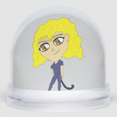 Chibi mit einer Katze wie Schwanz Schneekugeln (Vorderseite)