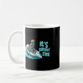 Chibi Moai Mood Surfing Summer Time Beach Ocean Se Kaffeetasse (Links)