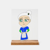 Chibi Mrs. Claus blue Anzug Acrylschild (Vorderseite)