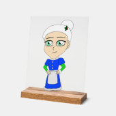Chibi Mrs. Claus blue Anzug Acrylschild (Winkel)