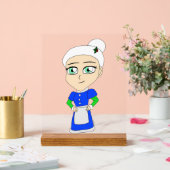 Chibi Mrs. Claus blue Anzug Acrylschild (Hochzeit)