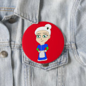 Chibi Mrs. Claus blue Anzug Button (Beispiel)