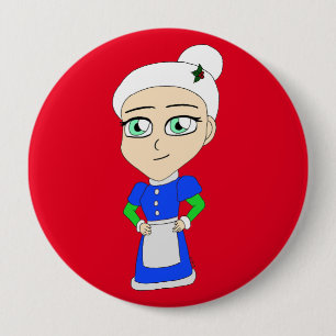 Chibi Mrs. Claus blue Anzug Button