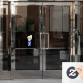 Chibi Mrs. Claus blue Anzug Fensteraufkleber (Büro Tür)