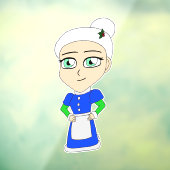 Chibi Mrs. Claus blue Anzug Fensteraufkleber (Blatt 3)