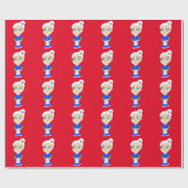 Chibi Mrs. Claus blue Anzug Geschenkpapier (Flach)